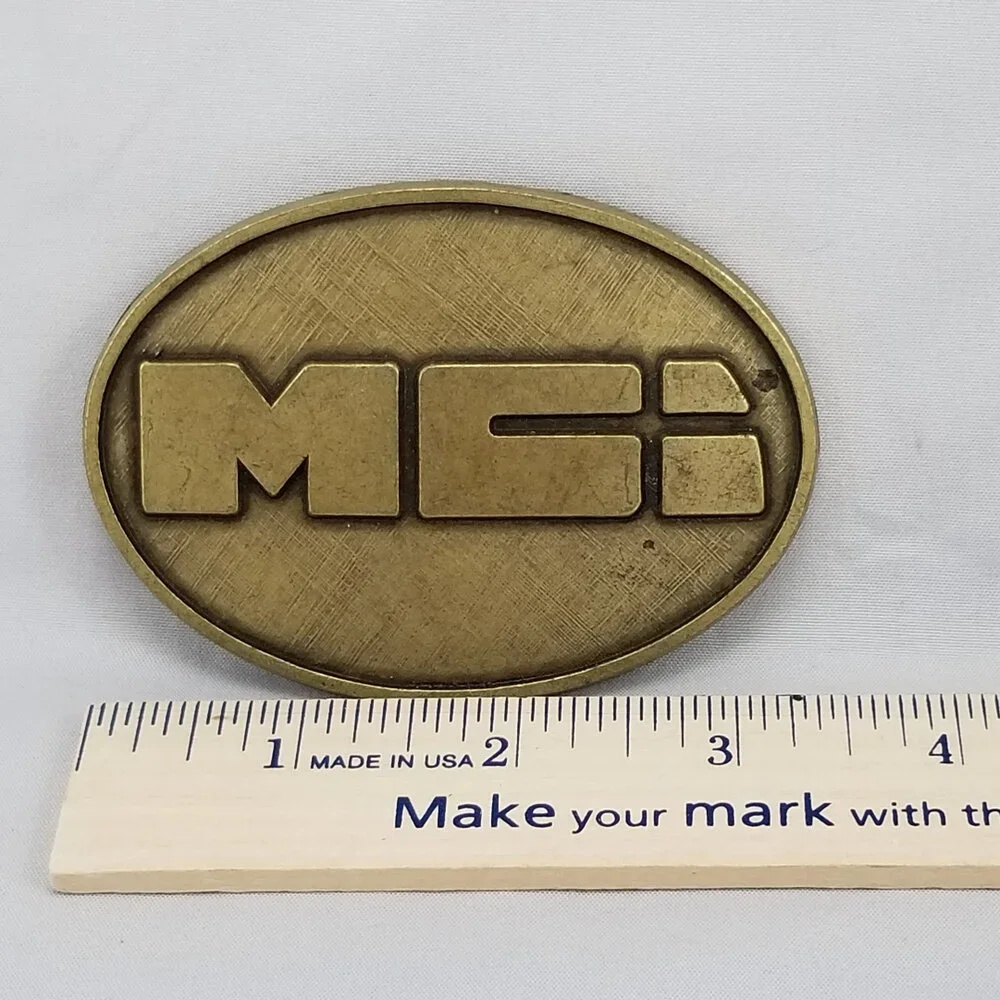 Vintage Belt‎ Buckle MCI Oval Gold Color